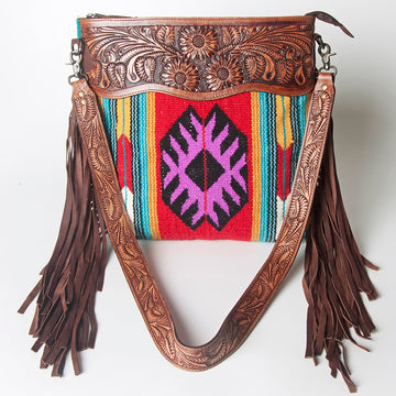 American Darling Signature Crossbody Hand Tooled Saddle Blanket Genuine Leather women bag western handbag purse